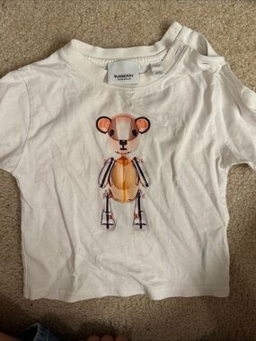 Burberry White Kids Bear Graphic Tee